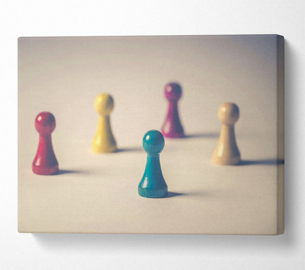  A Canvas Print of The Blue Game Piece Canvas Wall Art