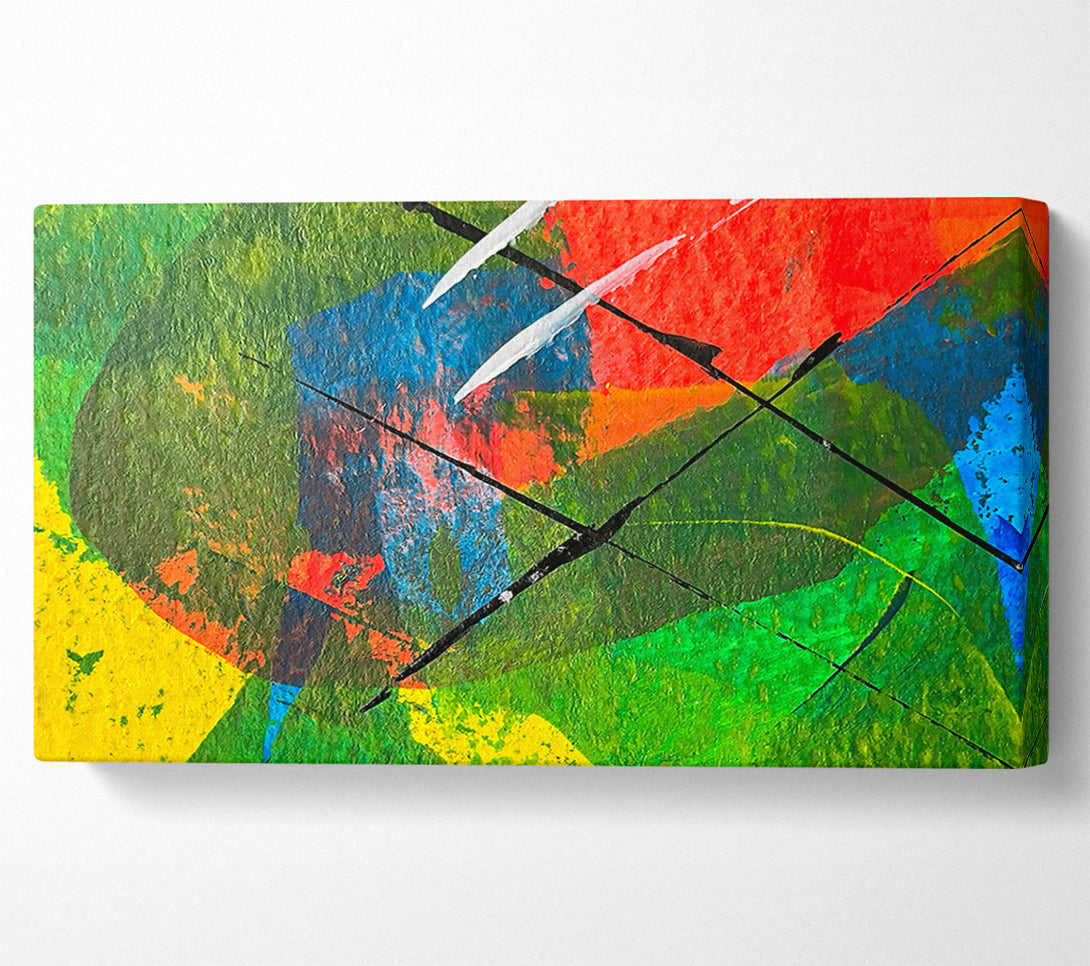  A Canvas Print of Green Abstract Lines Canvas Print