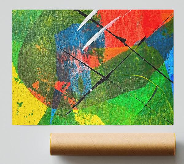 Green Abstract Lines Poster