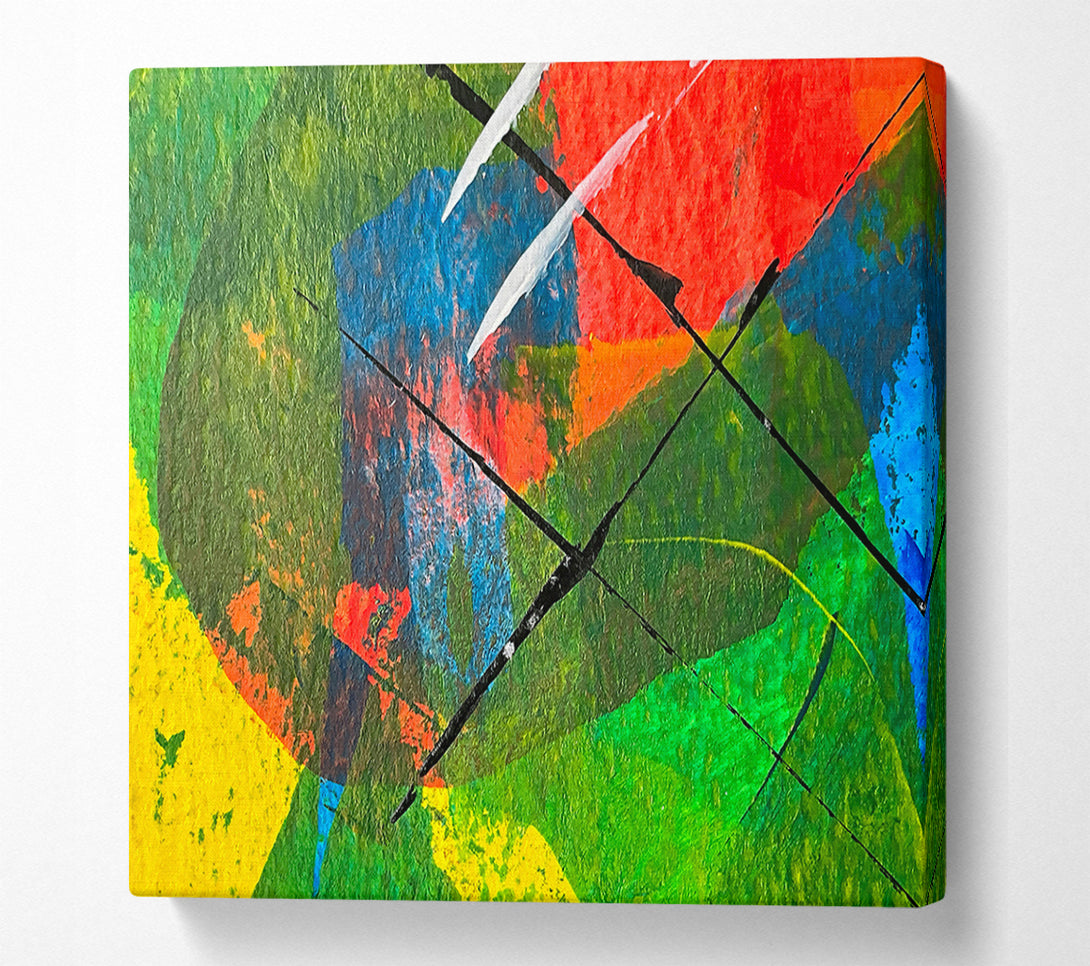  A Canvas Print of Green Abstract Lines Canvas Print