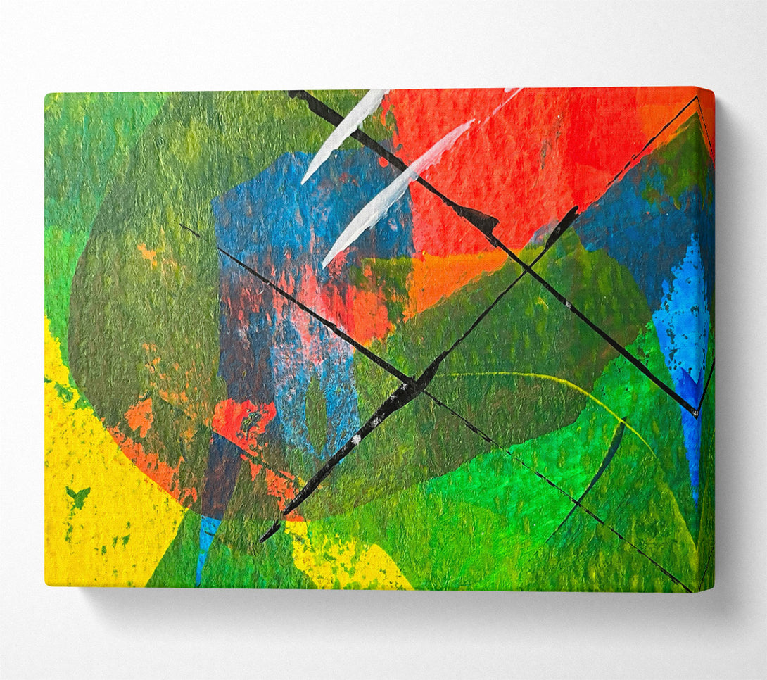  A Canvas Print of Green Abstract Lines Canvas Print