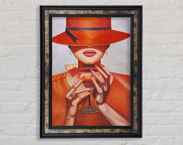 Cocktail Orange Woman Framed Print