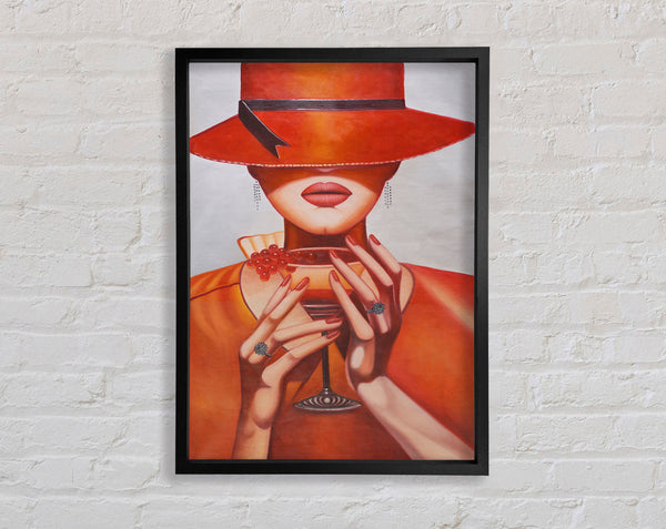 Cocktail Orange Woman Framed Print