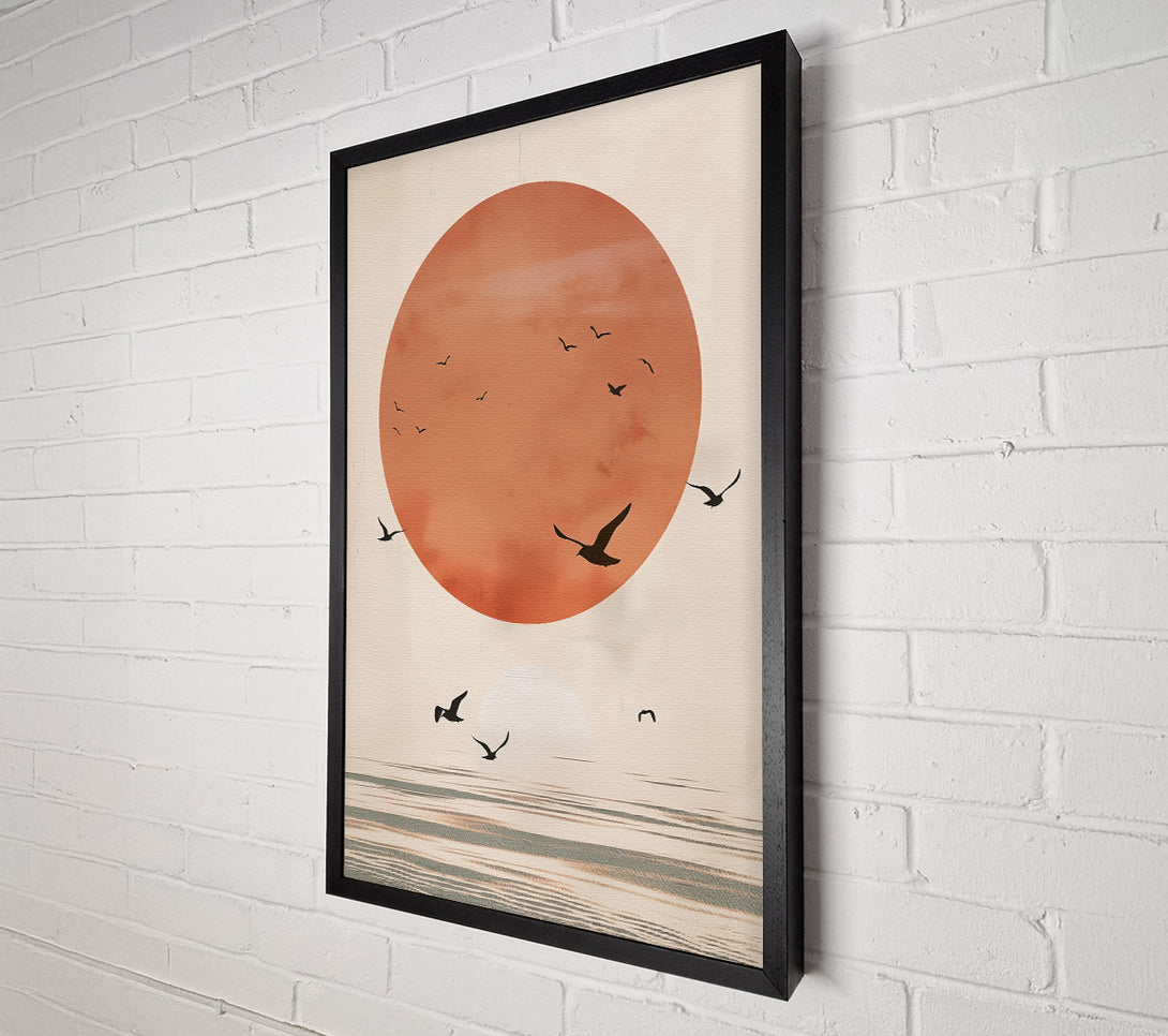  A Canvas Print of Salmon Sunset Flight Canvas Wall Art
