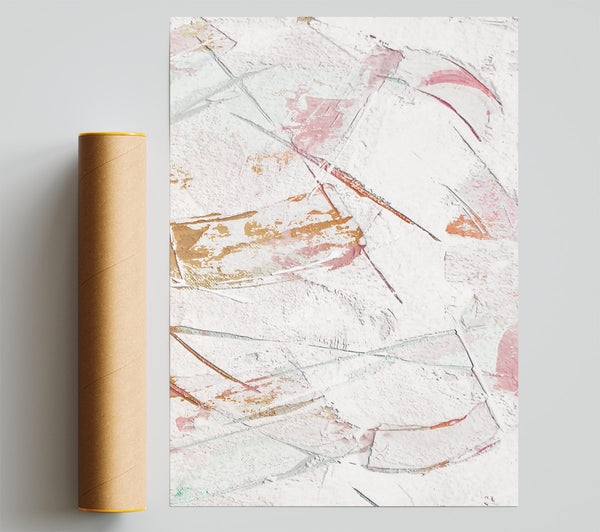 Blush And White Abstract Poster