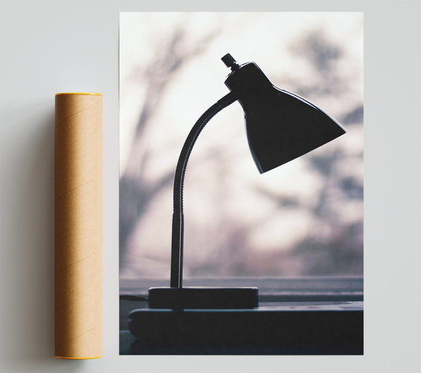 Black Lamp Silhouette Print