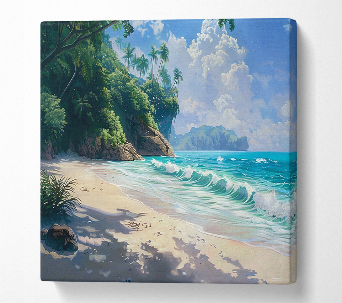  A Canvas Print of Azure Coastline Paradise Canvas Print
