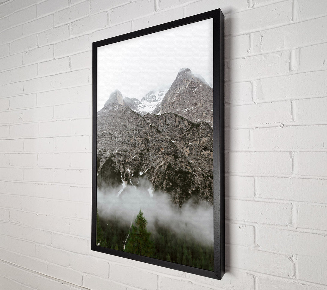  A Canvas Print of Grey Peaks In Fog Canvas Wall Art