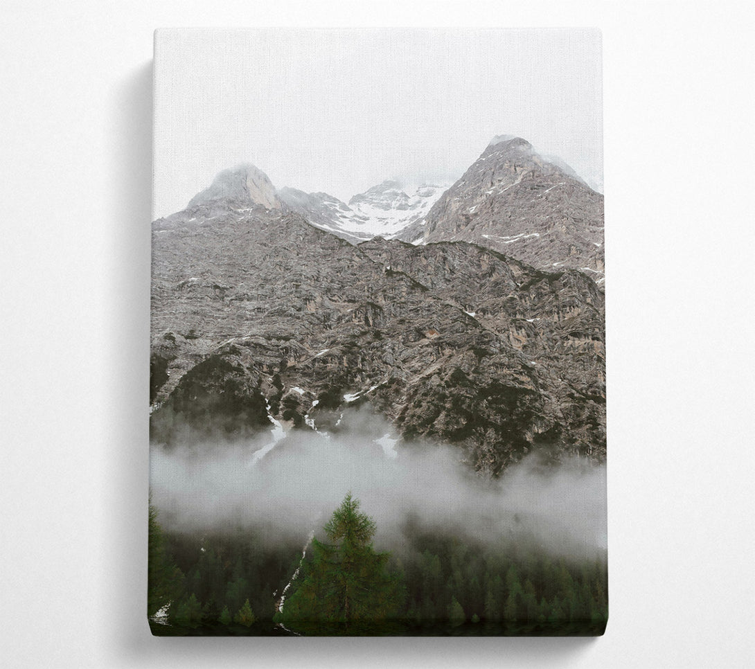  A Canvas Print of Grey Peaks In Fog Canvas Wall Art