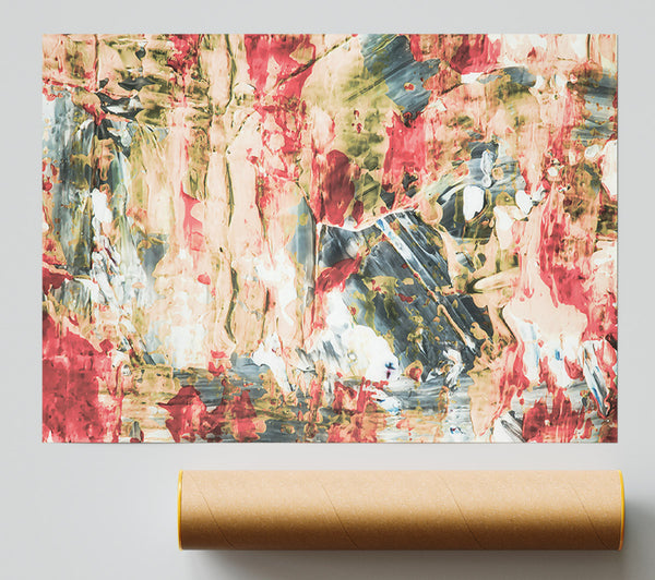 Crimson Abstract Burst Poster
