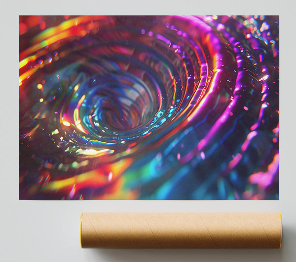 Crimson Iridescent Vortex Print