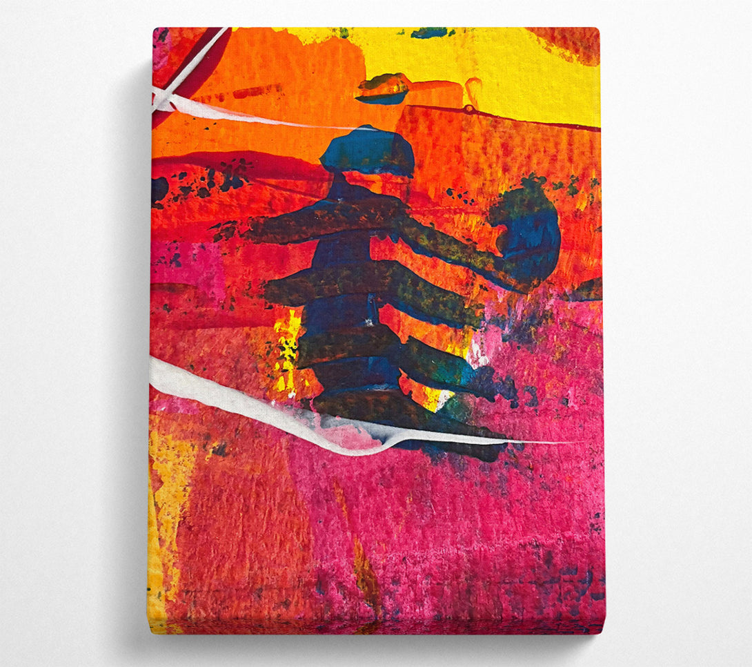  A Canvas Print of Crimson Abstract Forms Canvas Print