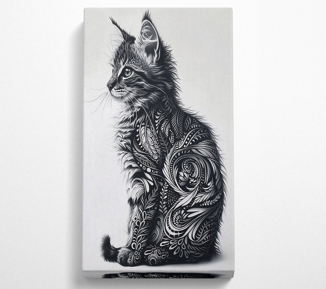  A Canvas Print of Black Feline Flourish Canvas Print