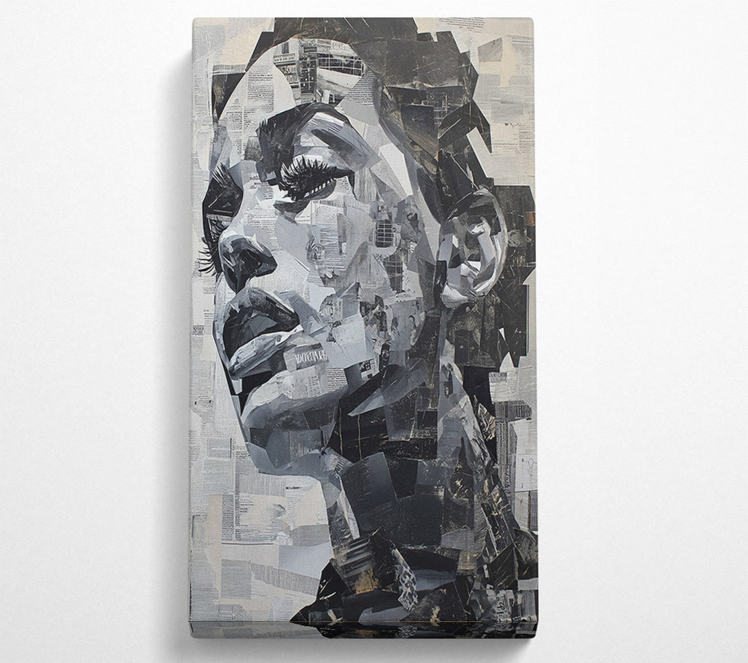  A Canvas Print of Collage Grey Text Graffiti Canvas Art
