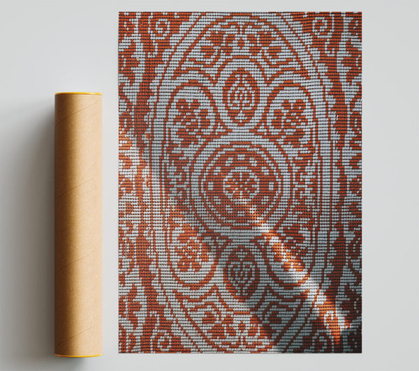 Burnt Orange Weave Print