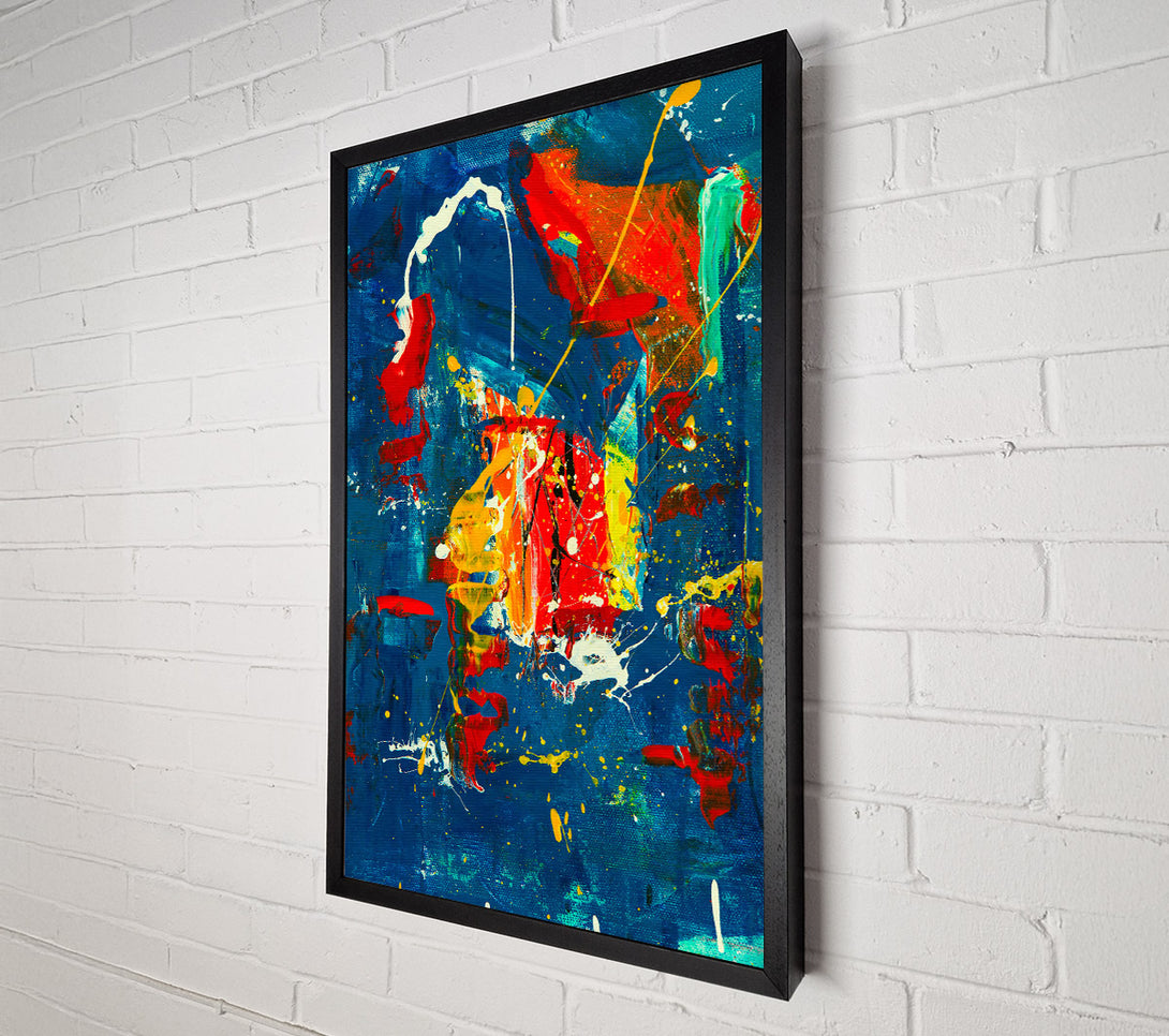  A Canvas Print of Azure Abstract Splash Canvas Wall Art