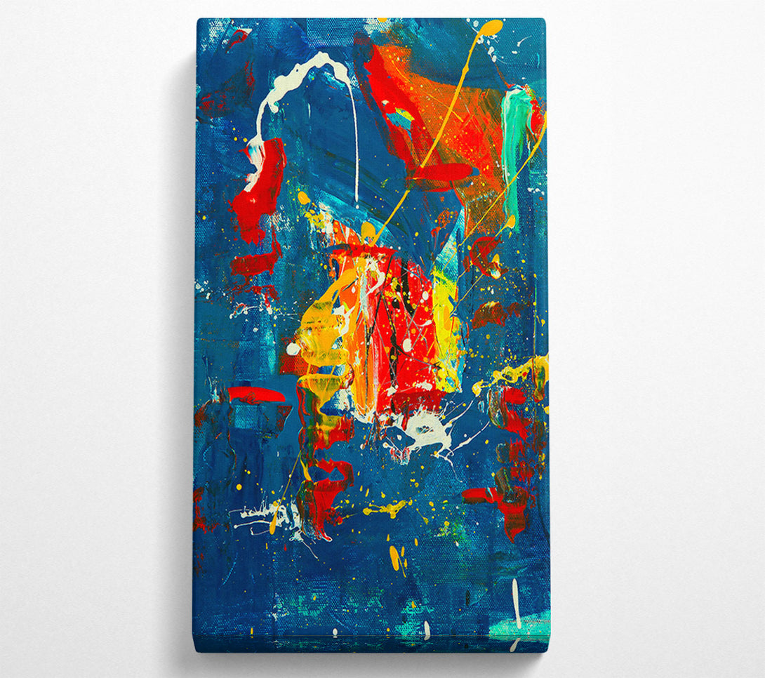  A Canvas Print of Azure Abstract Splash Canvas Wall Art