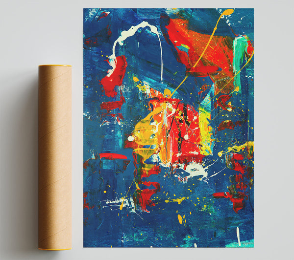 Azure Abstract Splash Giclee Print
