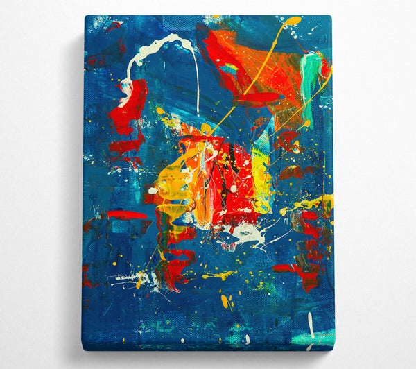  A Canvas Print of Azure Abstract Splash Canvas Wall Art