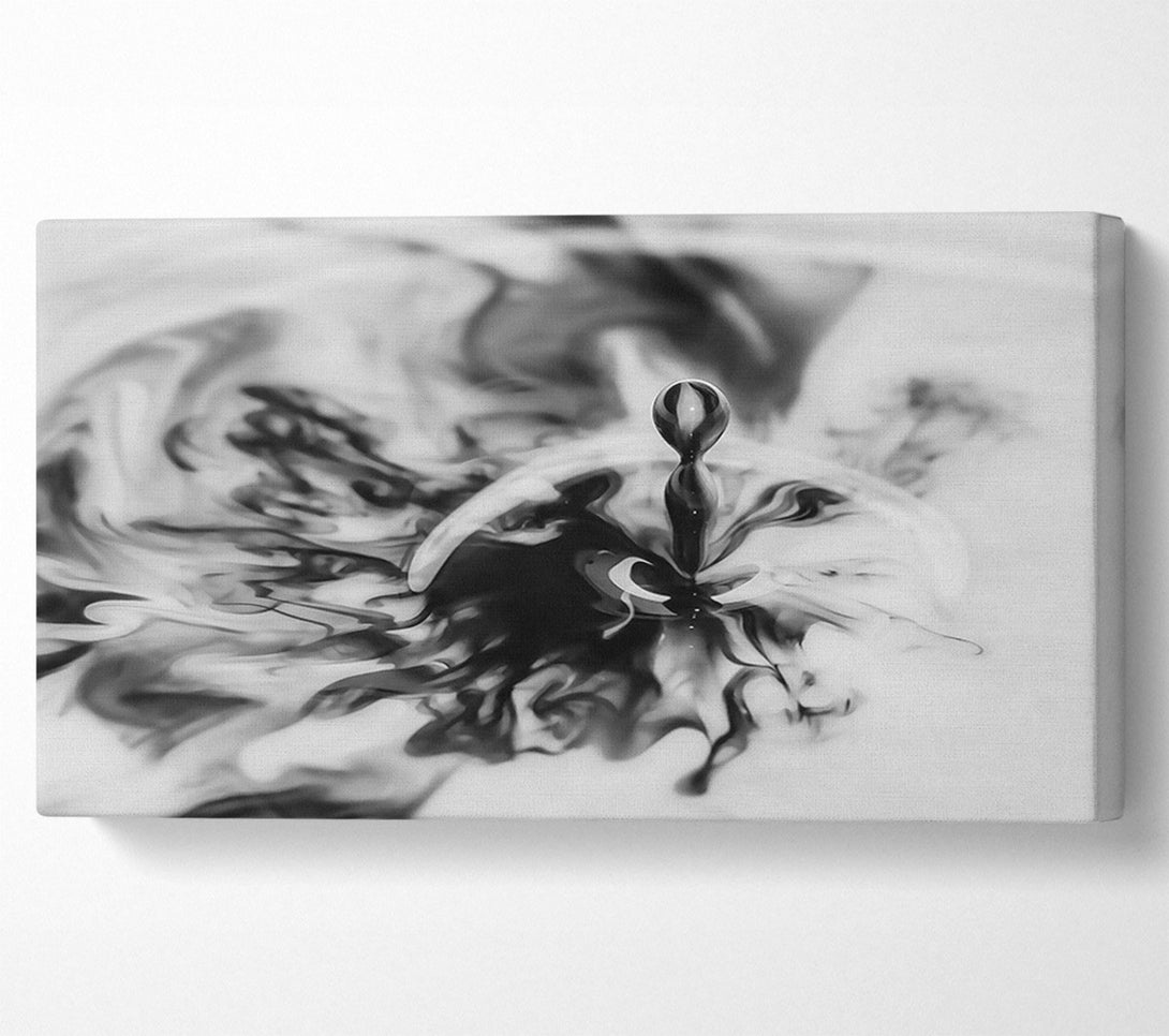  A Canvas Print of Black Ink Bloom Canvas Wall Art