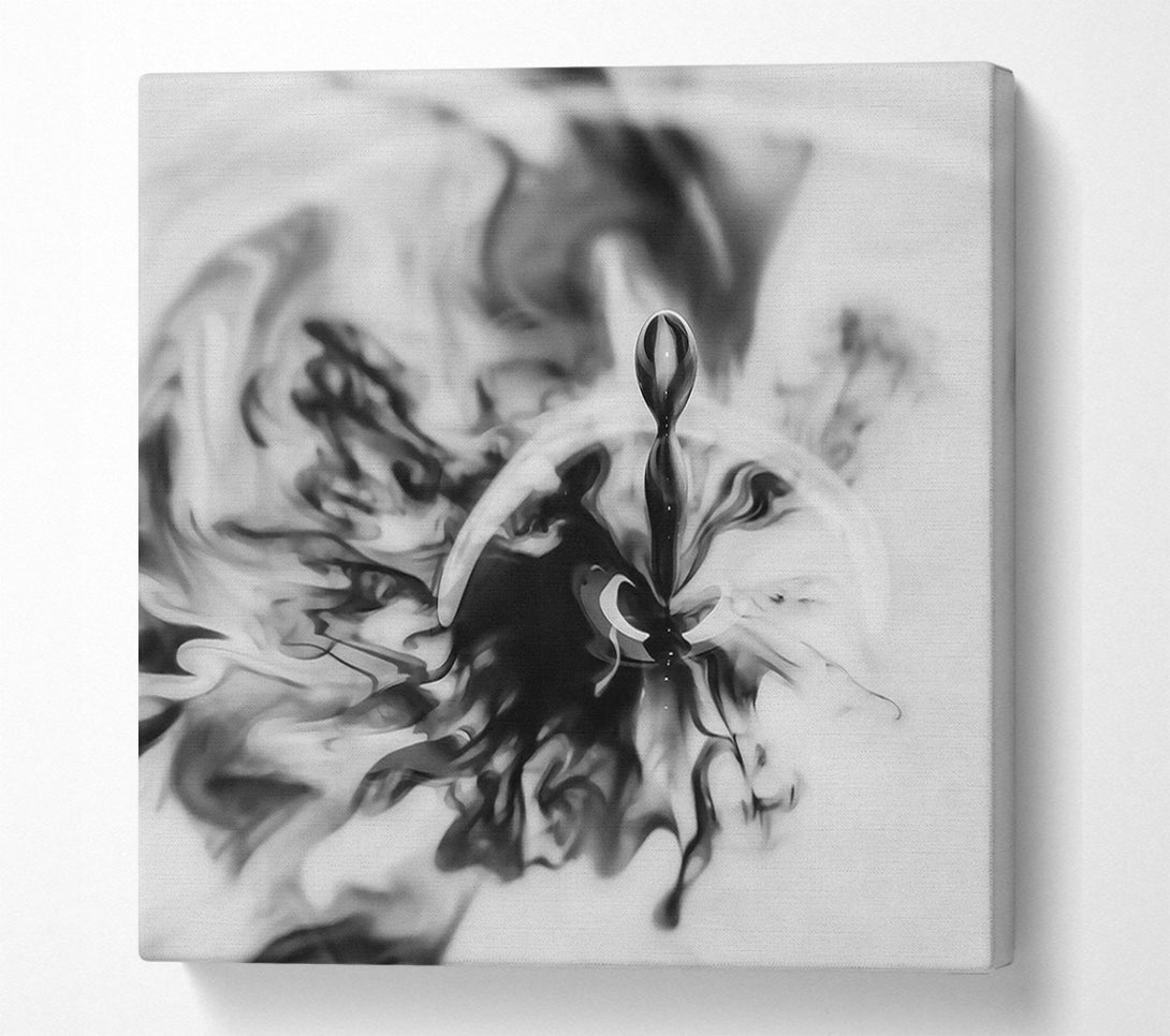  A Canvas Print of Black Ink Bloom Canvas Wall Art