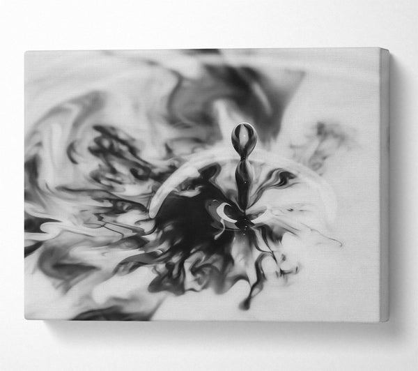  A Canvas Print of Black Ink Bloom Canvas Wall Art