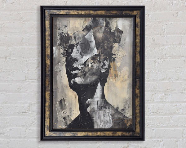 Collage Head Graffiti Framed Print