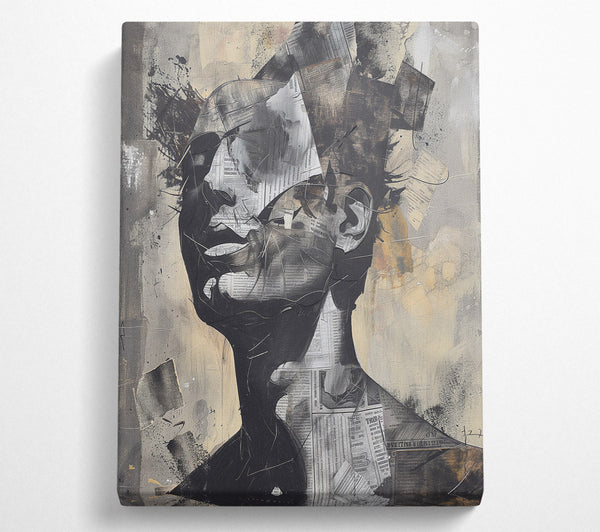 A Canvas Print of Collage Head Graffiti Canvas Wall Art