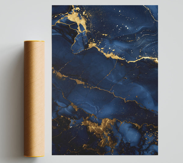 Navy Blue Abstract Dreams Poster