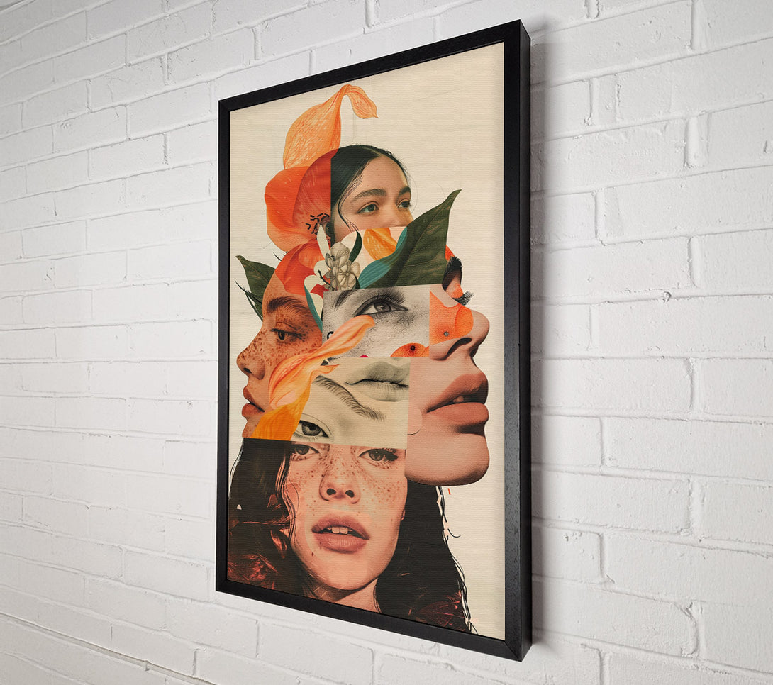  A Canvas Print of Collage Of Faces And Flowers Canvas Art
