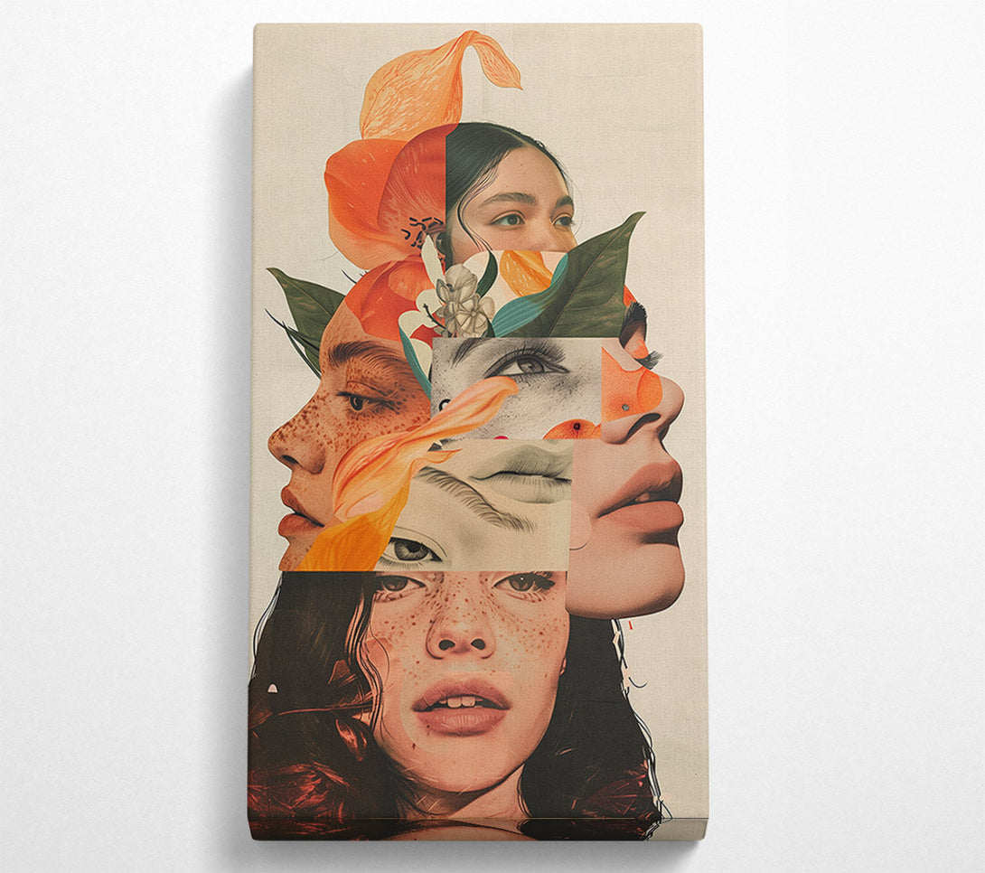  A Canvas Print of Collage Of Faces And Flowers Canvas Art