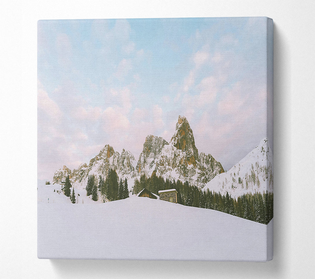  A Canvas Print of Pink Sky Mountainscape Canvas Print