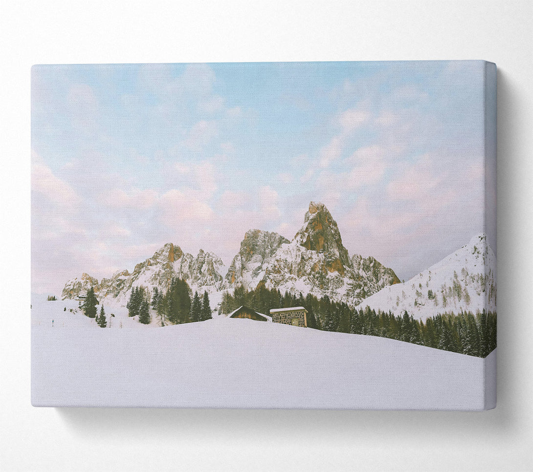  A Canvas Print of Pink Sky Mountainscape Canvas Print