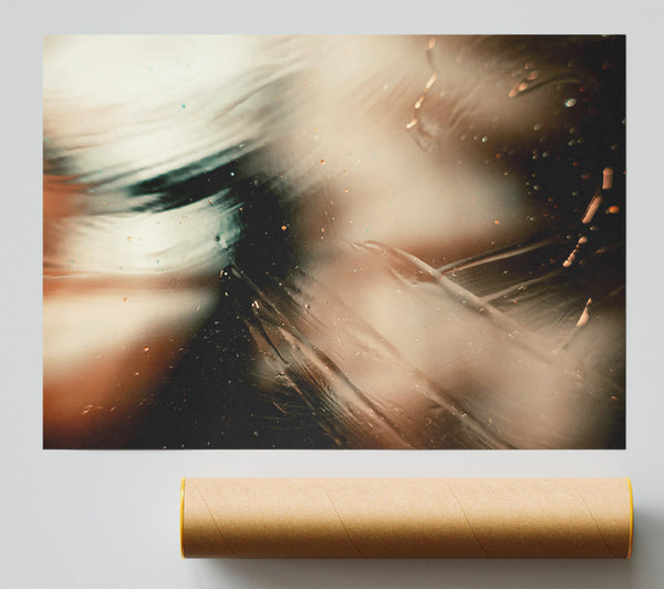 Tan Shimmering Strokes Poster