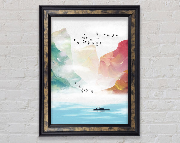 Collage Of Flight And Boats Framed Print
