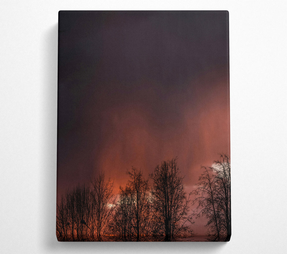  A Canvas Print of Crimson Sky Silhouette Canvas Print