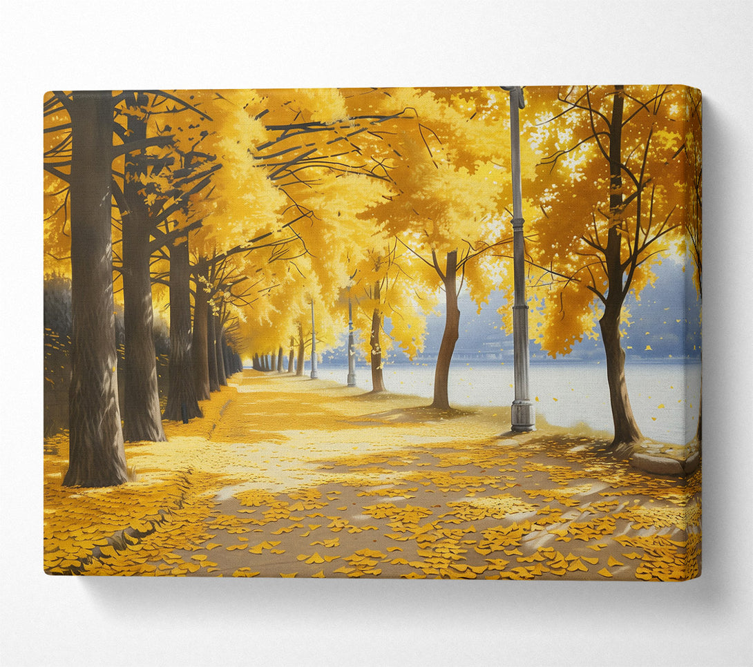  A Canvas Print of Golden Autumn Path Canvas Print