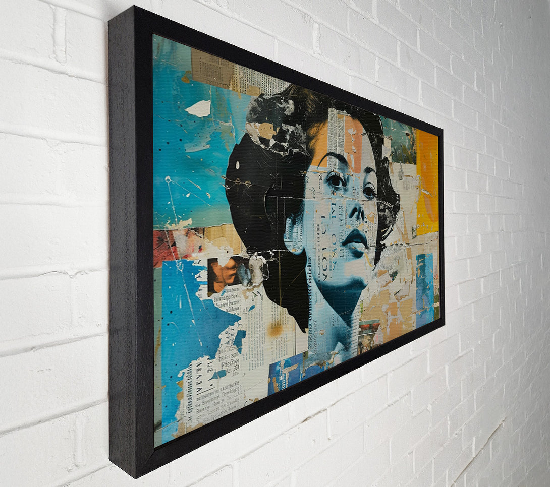  A Canvas Print of Collage Paper Cut Out Woman Canvas Print
