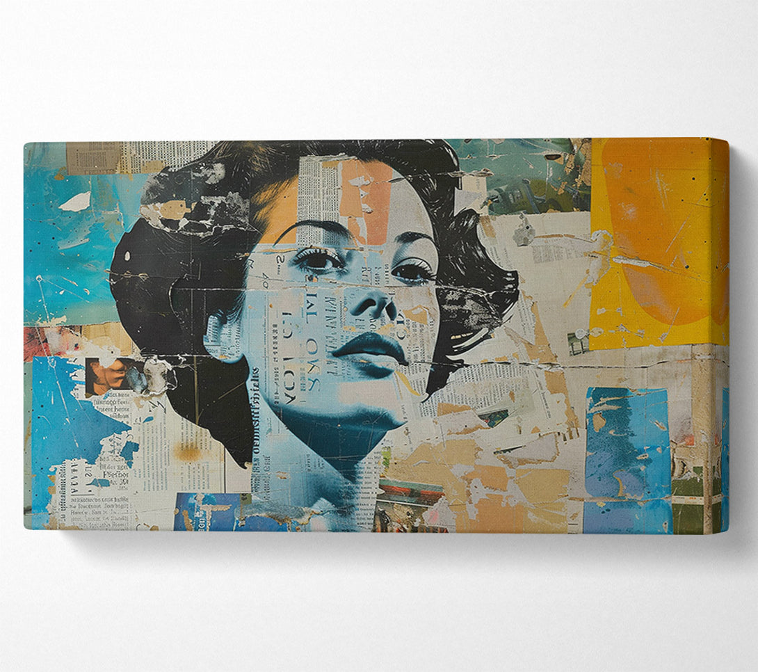  A Canvas Print of Collage Paper Cut Out Woman Canvas Print