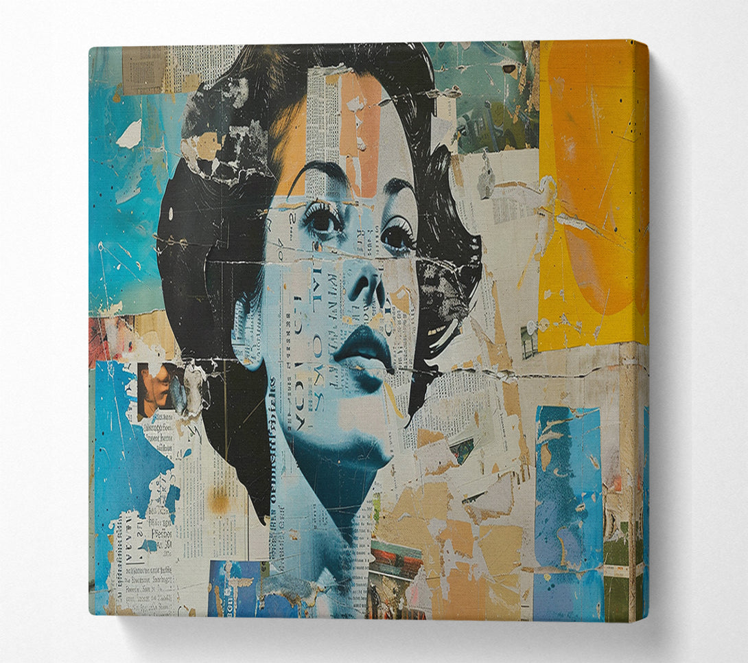  A Canvas Print of Collage Paper Cut Out Woman Canvas Print