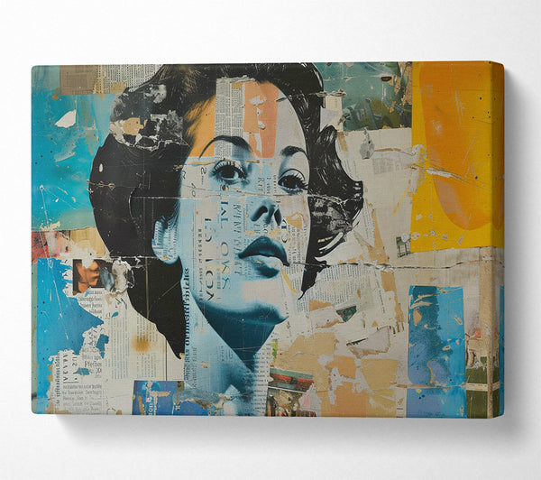  A Canvas Print of Collage Paper Cut Out Woman Canvas Print