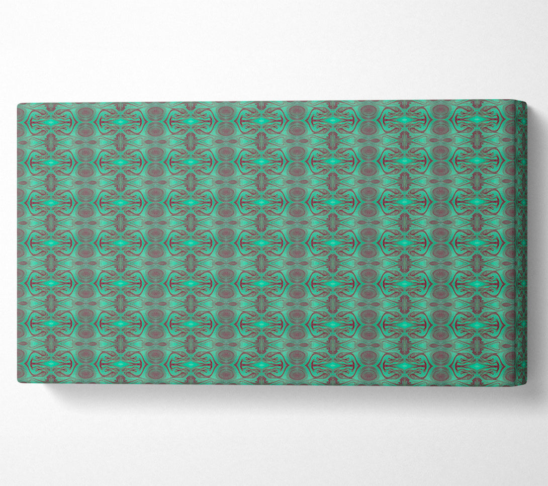  A Canvas Print of Teal Intertwined Pattern Canvas Wall Art