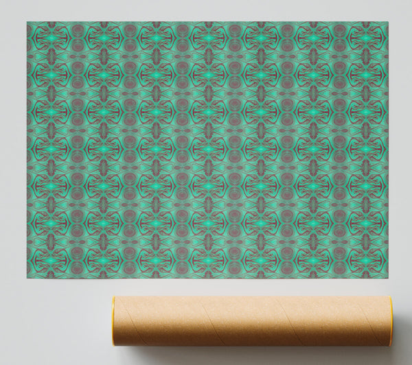 Teal Intertwined Pattern Giclee Print
