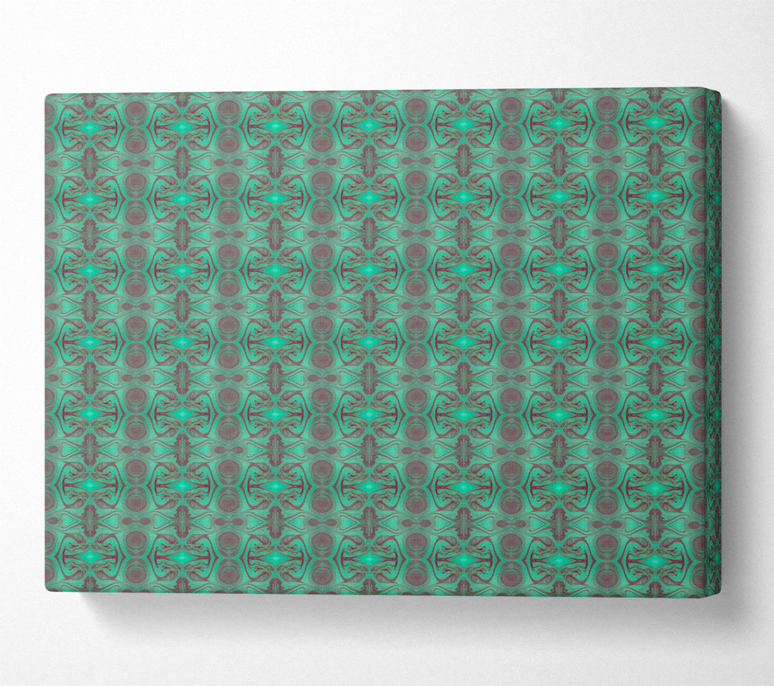  A Canvas Print of Teal Intertwined Pattern Canvas Wall Art