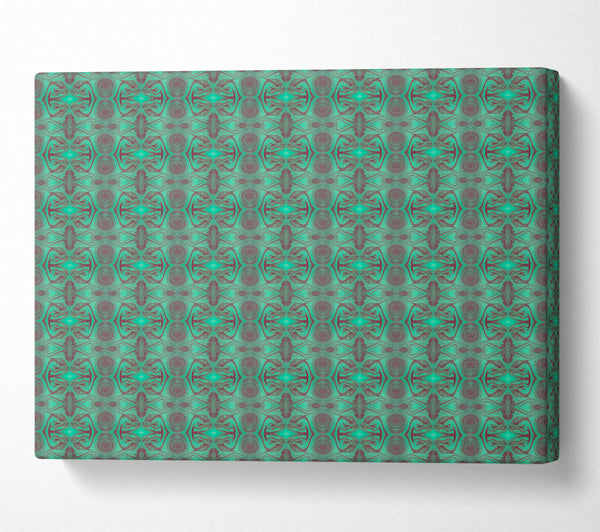  A Canvas Print of Teal Intertwined Pattern Canvas Wall Art