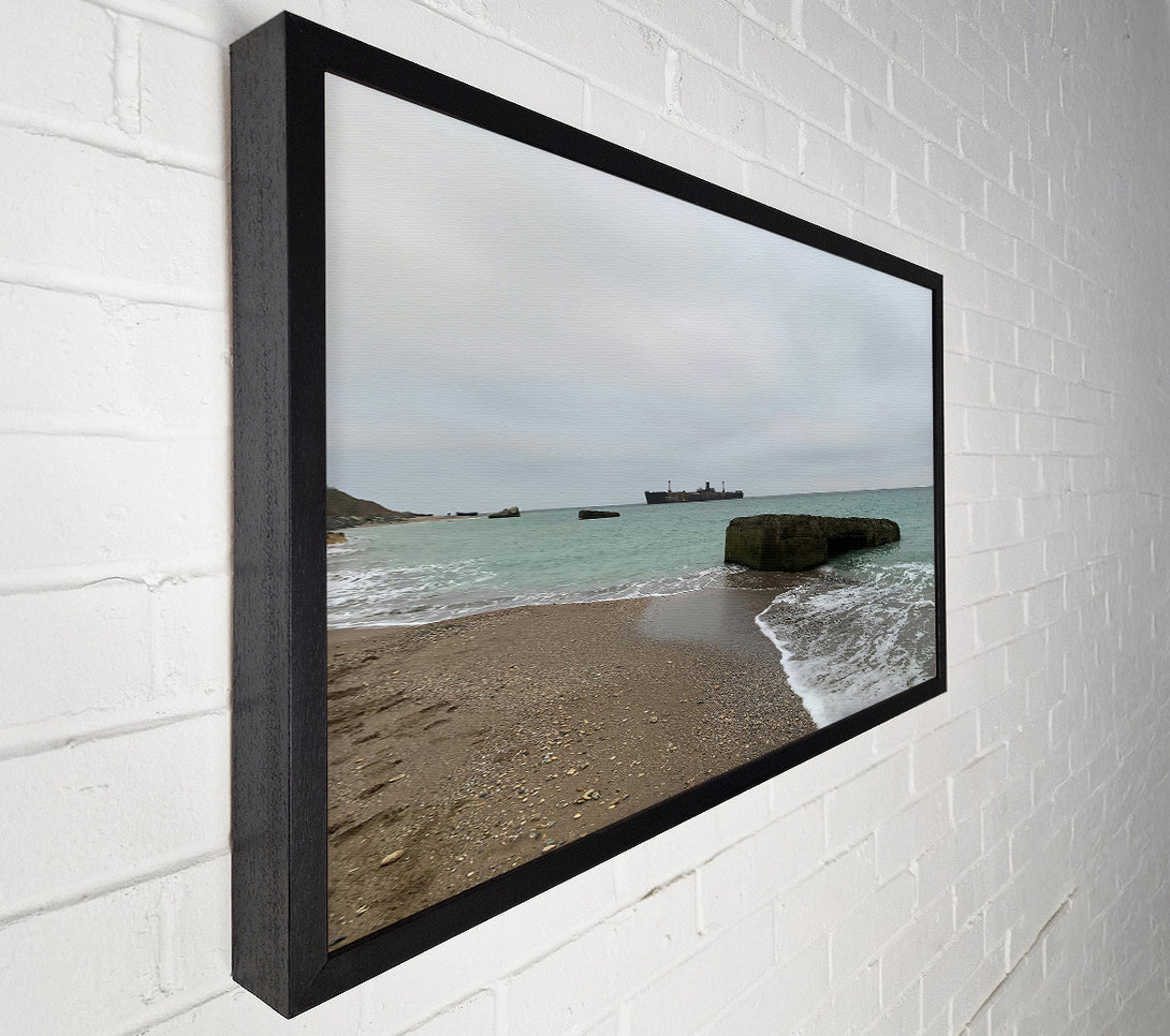  A Canvas Print of Teal Sea Shore Canvas Art