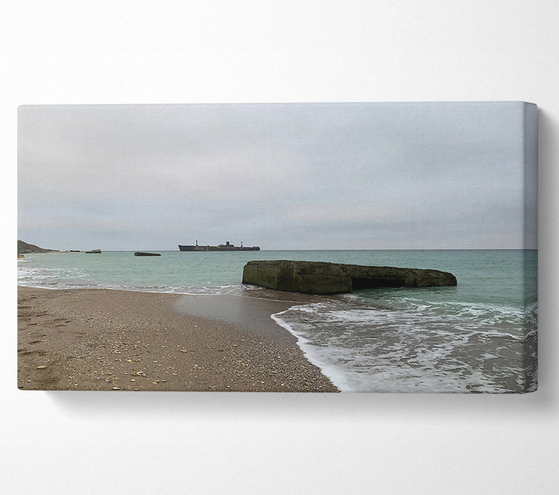  A Canvas Print of Teal Sea Shore Canvas Art