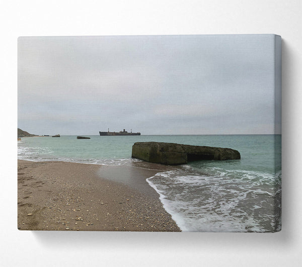  A Canvas Print of Teal Sea Shore Canvas Art