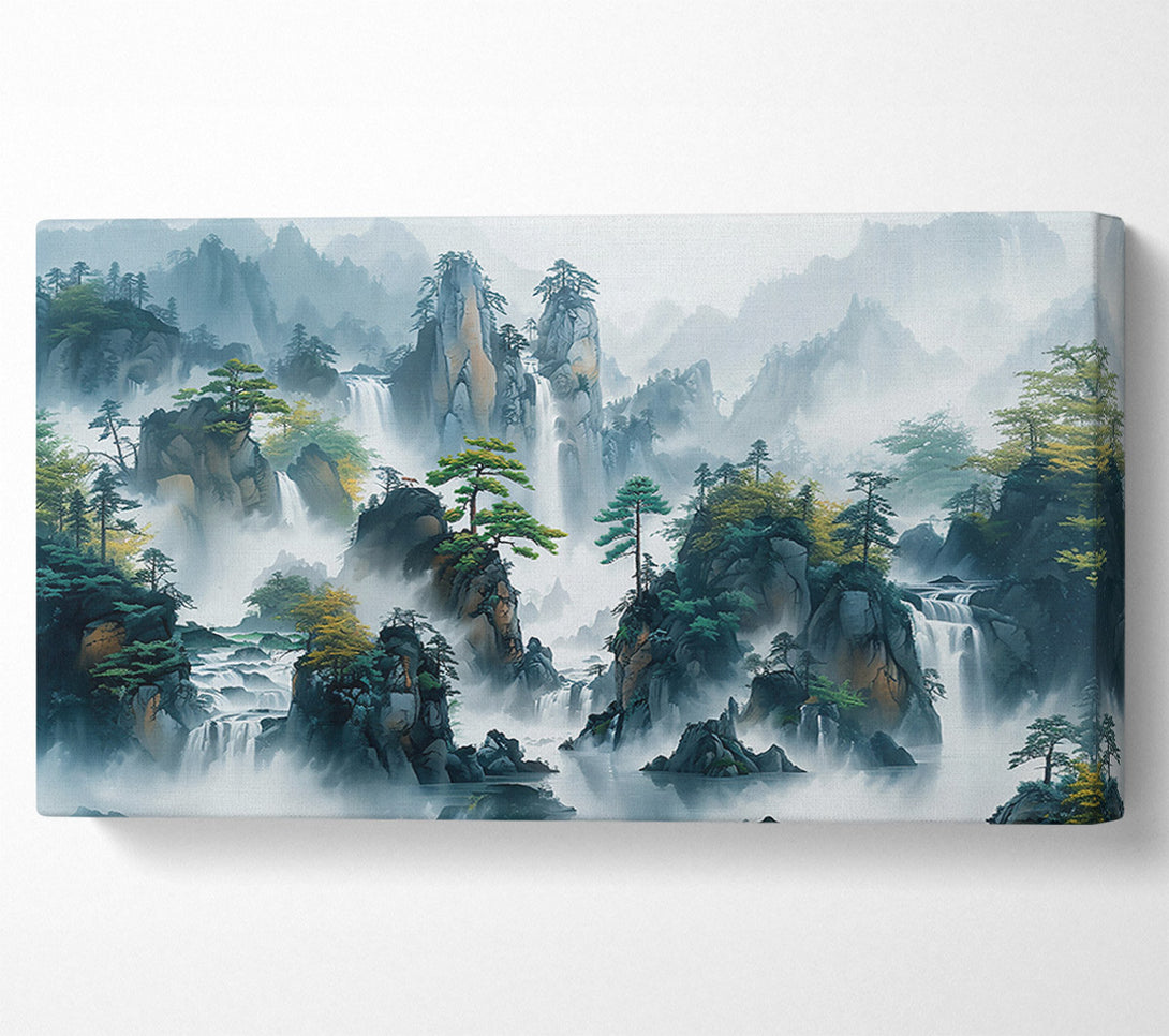  A Canvas Print of Blue Mist Waterfalls Canvas Print