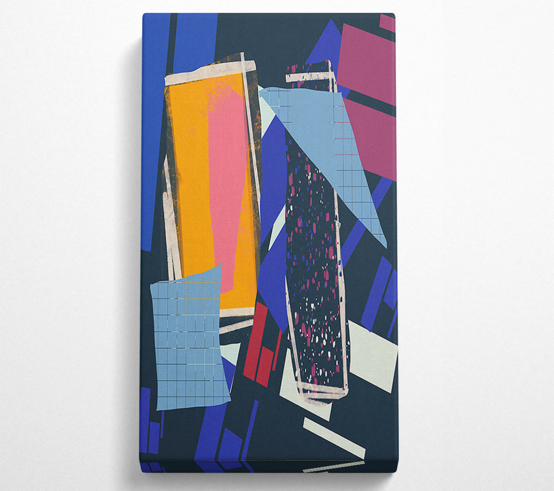  A Canvas Print of Blue Grid Collage Canvas Wall Art